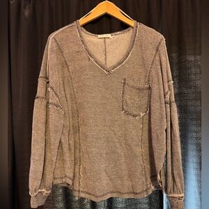 Distressed Terry Cloth Top